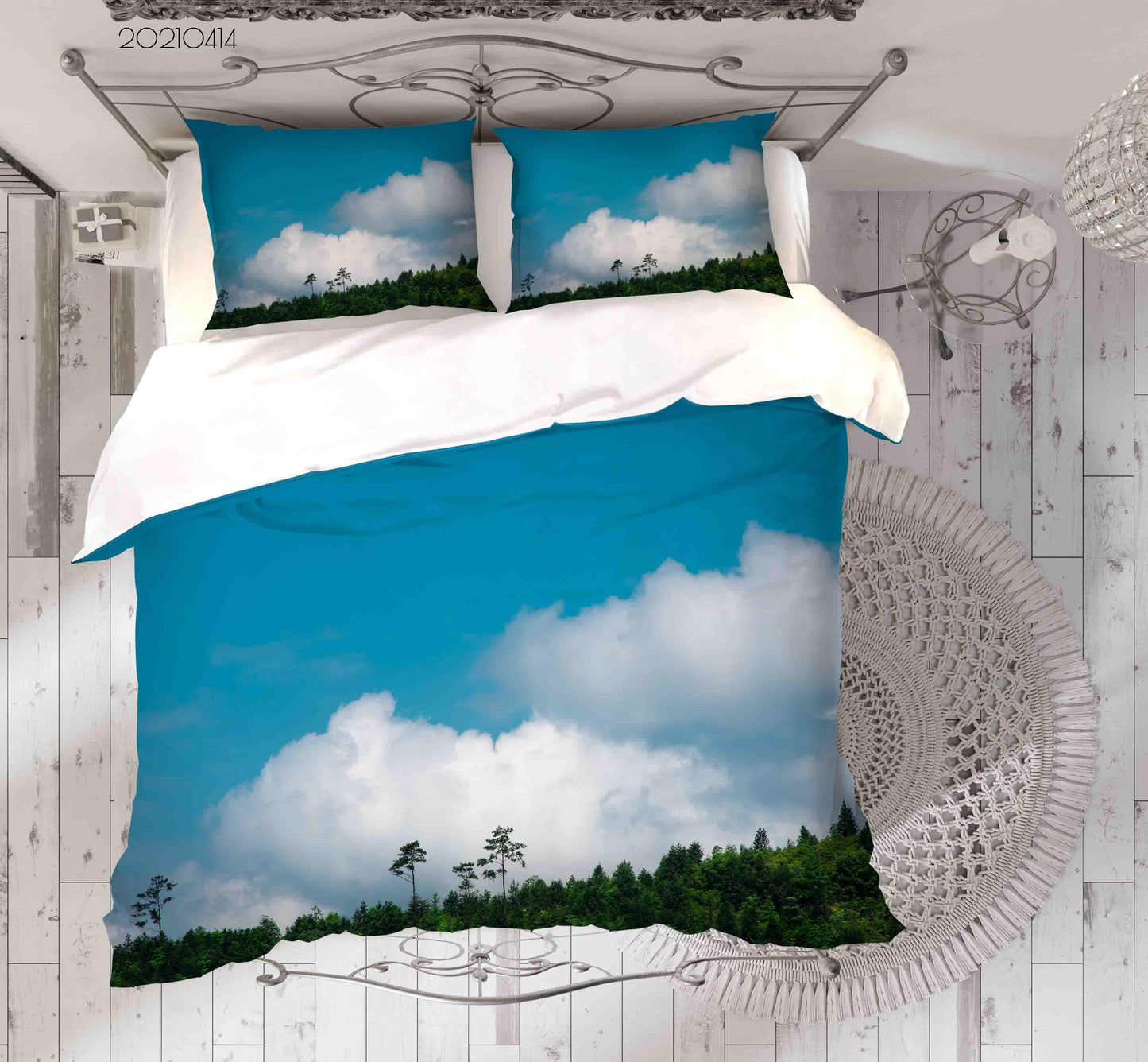 3D Blue Sky White Cloud Forest Quilt Cover Set Bedding Set Duvet Cover Pillowcases 19