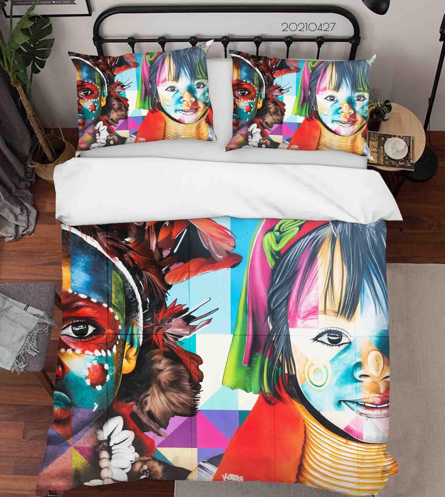 3D Abstract Color Children Graffiti Quilt Cover Set Bedding Set Duvet Cover Pillowcases 138