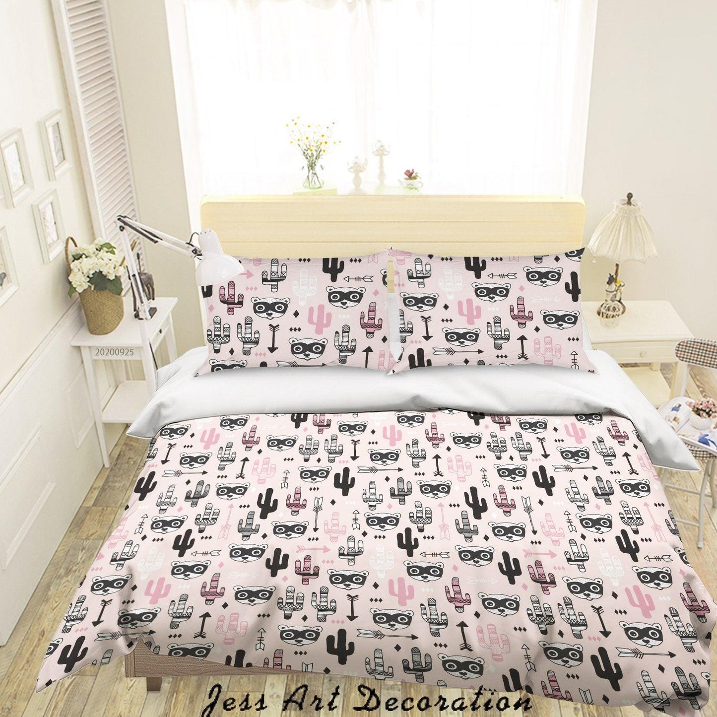 3D Cartoon Animal Cactus Pattern Quilt Cover Set Bedding Set Duvet Cover Pillowcases WJ 6441