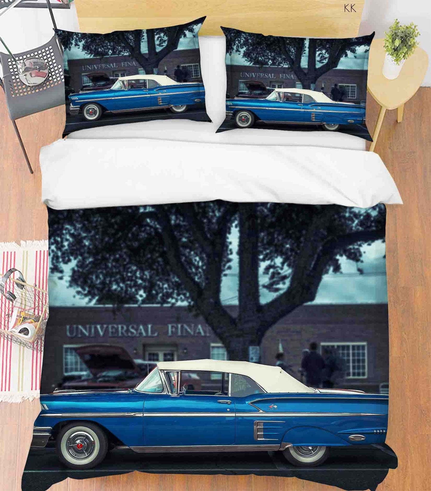 3D Automobile Tree Window House Quilt Cover Set Bedding Set Duvet Cover Pillowcase 417