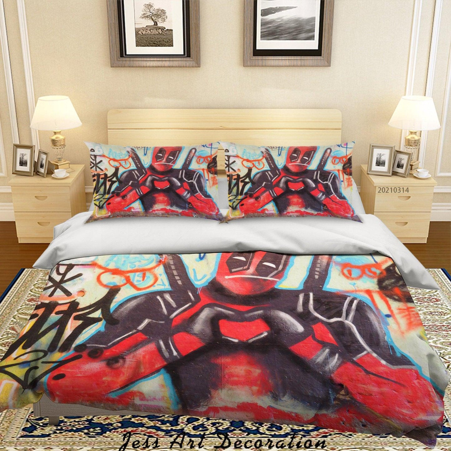 3D Abstract Colored Street Graffiti Quilt Cover Set Bedding Set Duvet Cover Pillowcases 204