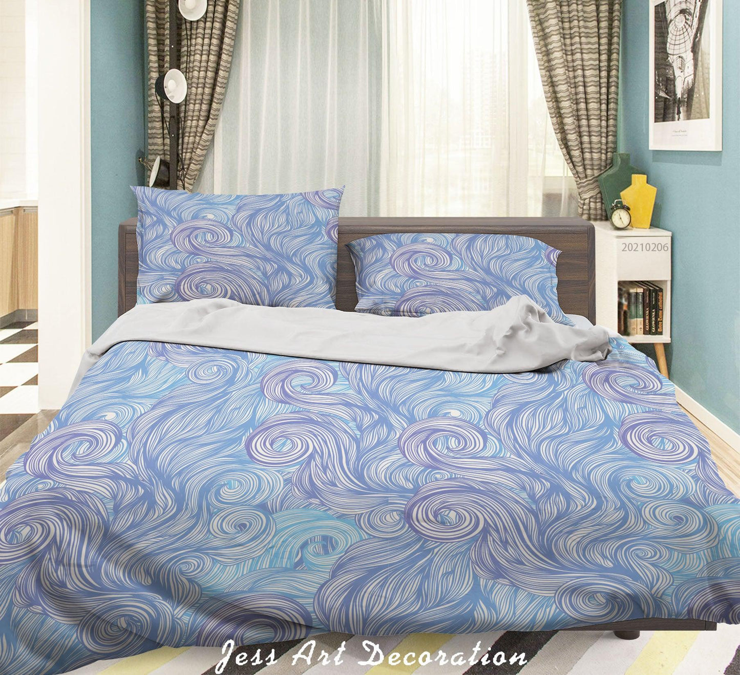 3D Abstract Water Plant Pattern Quilt Cover Set Bedding Set Duvet Cover Pillowcases 112
