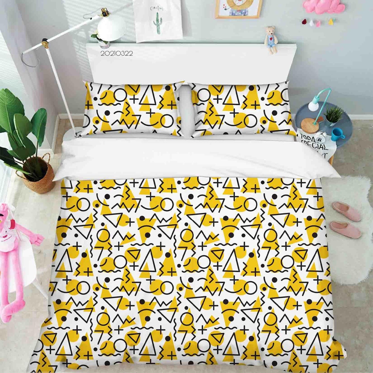 3D Abstract Geometric Pattern Quilt Cover Set Bedding Set Duvet Cover Pillowcases 122