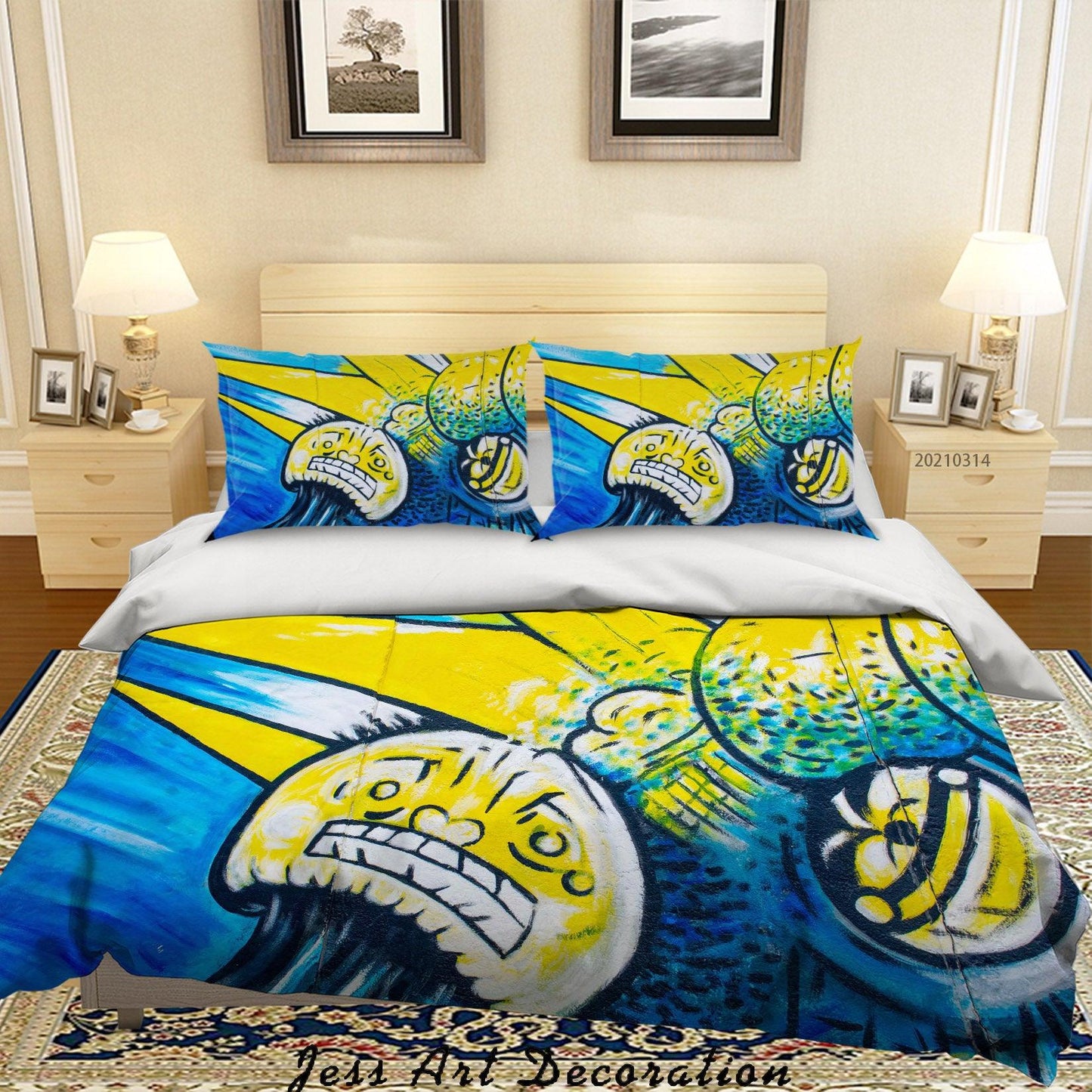 3D Abstract Colored Street Graffiti Quilt Cover Set Bedding Set Duvet Cover Pillowcases 201