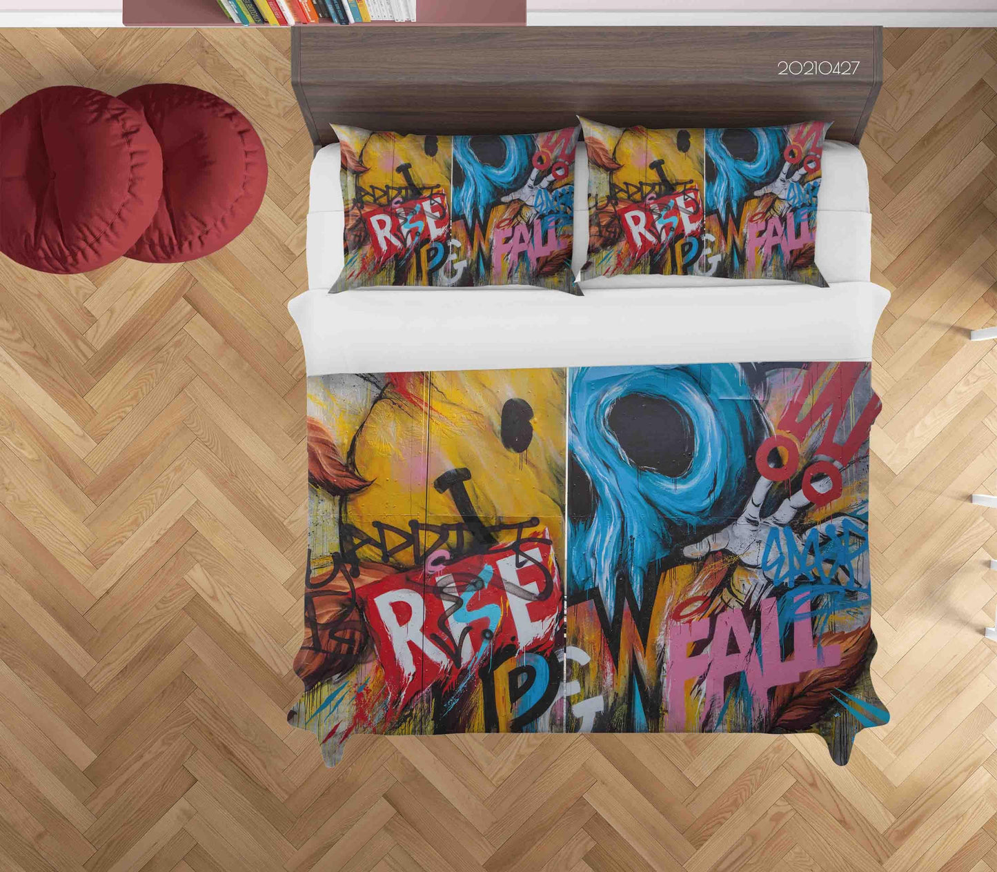 3D Abstract Colored Street Graffiti Quilt Cover Set Bedding Set Duvet Cover Pillowcases 73