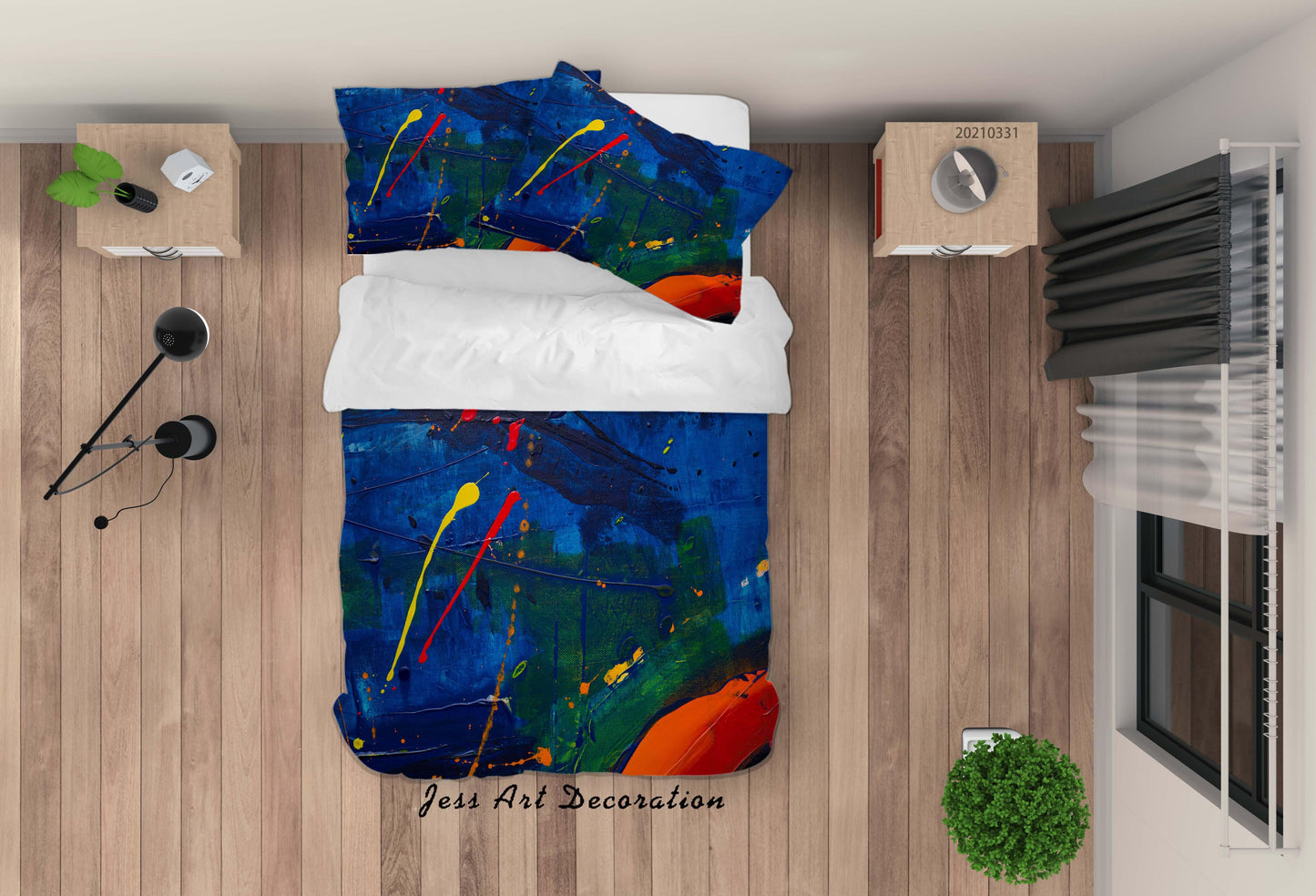 3D Abstract Color Graffiti Quilt Cover Set Bedding Set Duvet Cover Pillowcases 299