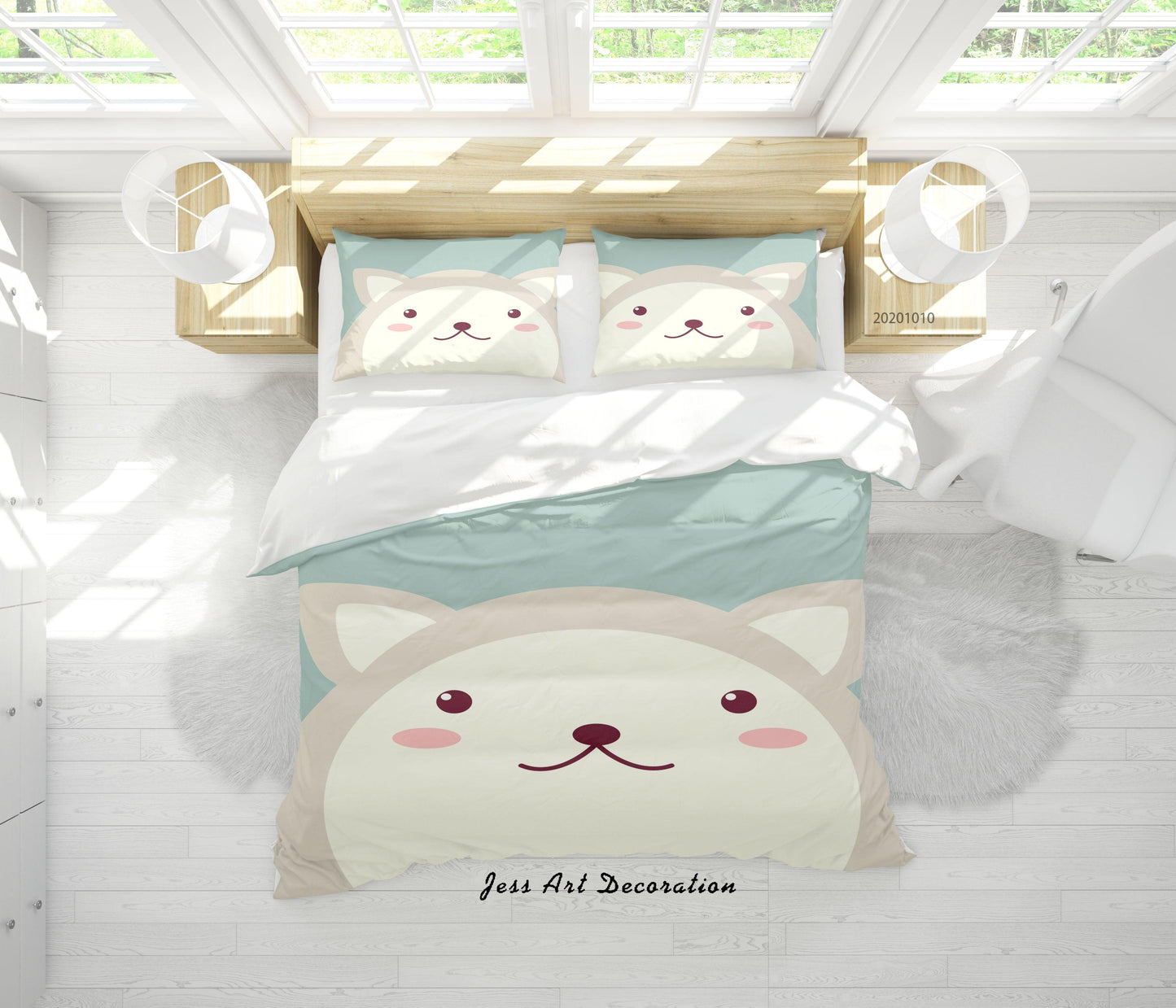 3D Cartoon Cute Animal Squirrel Quilt Cover Set Bedding Set Duvet Cover Pillowcases WJ 9540