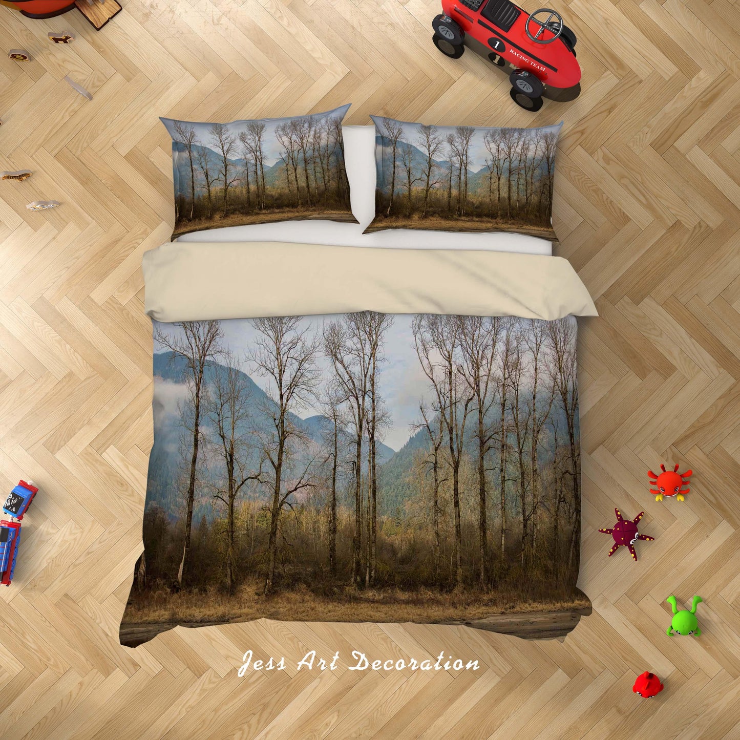 3D Blue Sky Woods Quilt Cover Set Bedding Set Duvet Cover Pillowcases A012 LQH