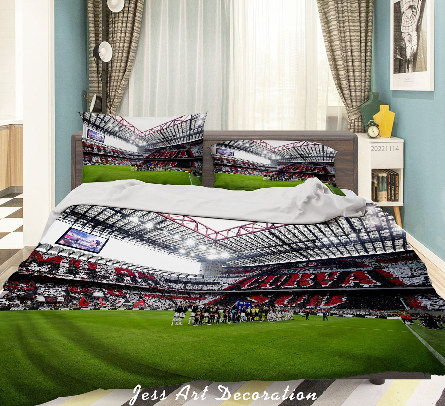 3D AC Associazione Calcio Milan Spectator Seats Lamplight Quilt Cover Set Bedding Set Duvet Cover Pillowcase 857