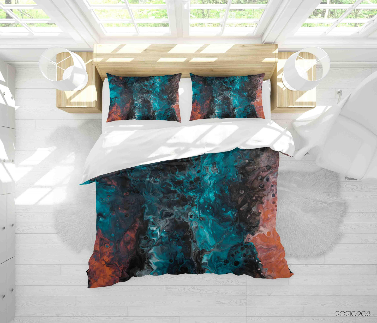 3D Abstract Colorful Marble Texture Quilt Cover Set Bedding Set Duvet Cover Pillowcases 91
