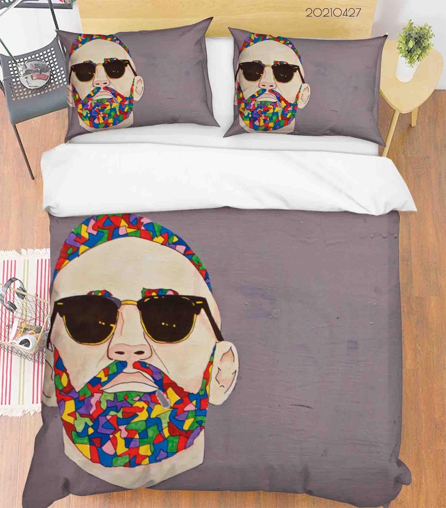 3D Abstract Art Man Graffiti Quilt Cover Set Bedding Set Duvet Cover Pillowcases 108