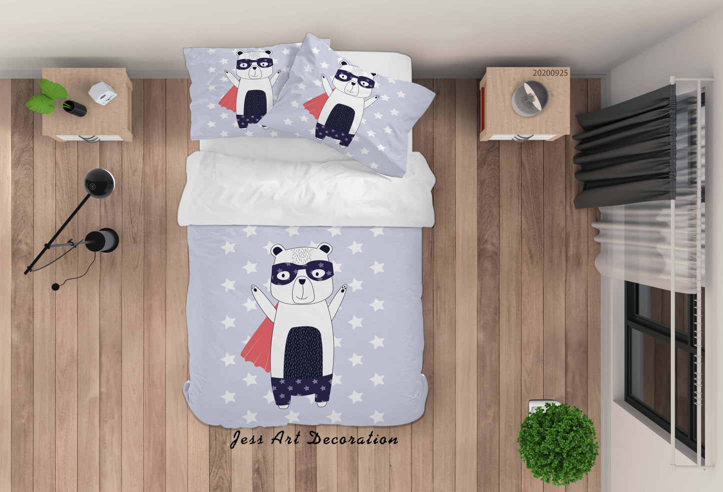 3D Cartoon Animal Panda Pattern Quilt Cover Set Bedding Set Duvet Cover Pillowcases WJ 6484