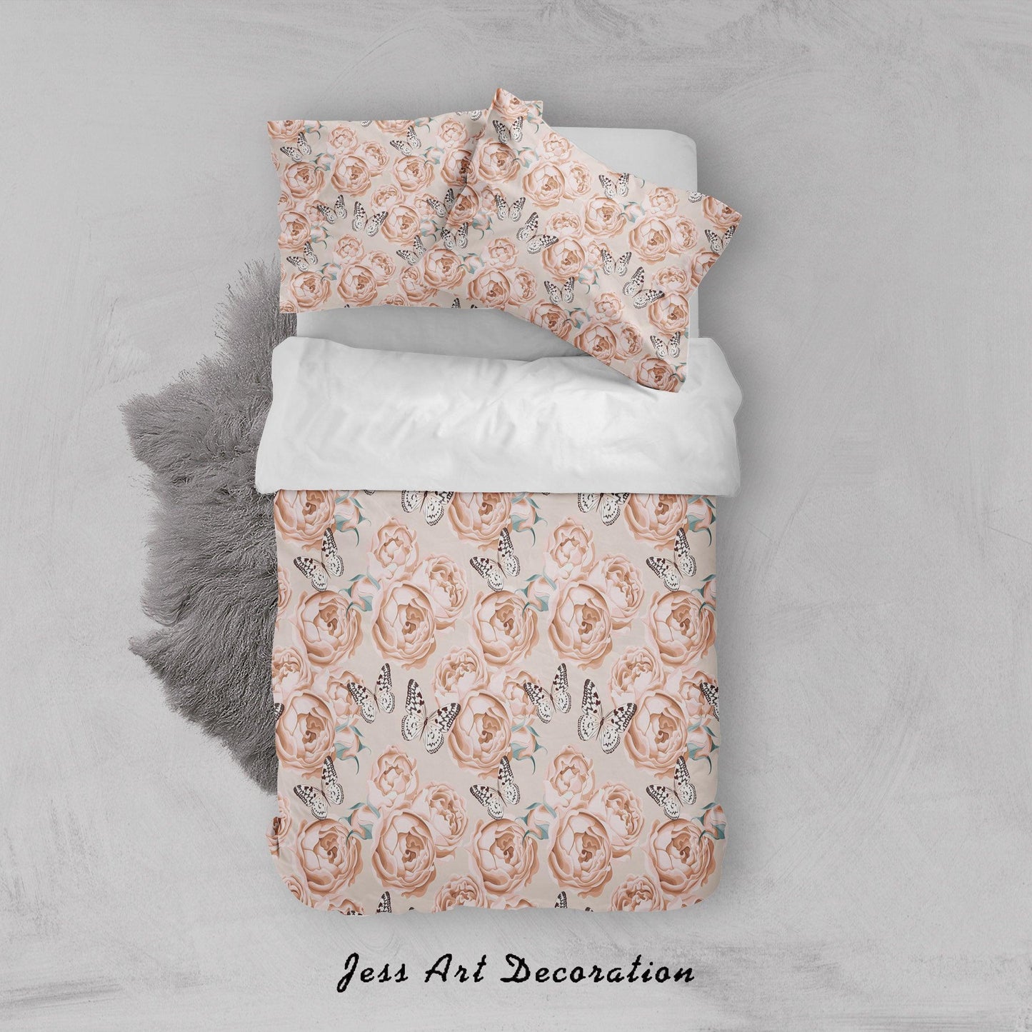 3D Butterfly Floral Quilt Cover Set Bedding Set Duvet Cover Pillowcases SF29