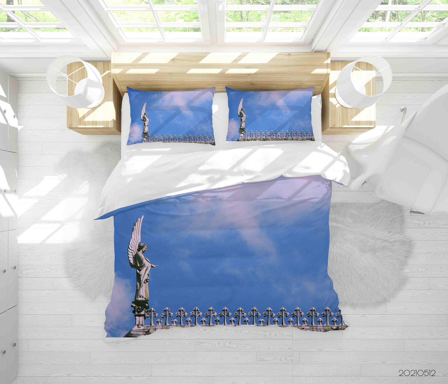 3D Art Sculpture Blue Sky Quilt Cover Set Bedding Set Duvet Cover Pillowcases 306