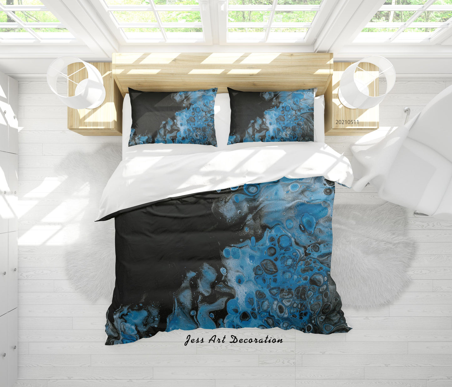 3D Abstract Blue Marble Texture Quilt Cover Set Bedding Set Duvet Cover Pillowcases 605