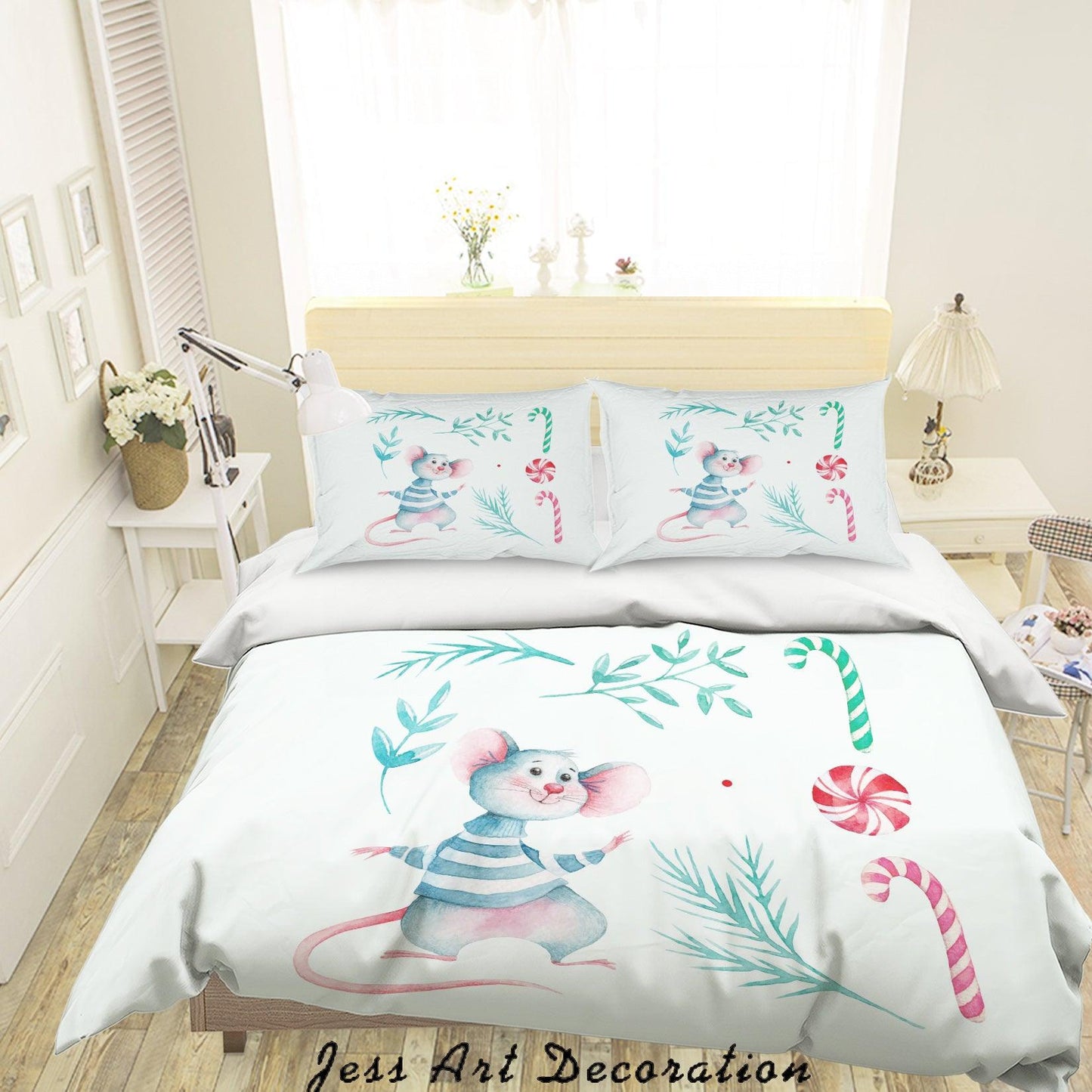 3D Cartoon Mouse Quilt Cover Set Bedding Set Duvet Cover Pillowcases SF65