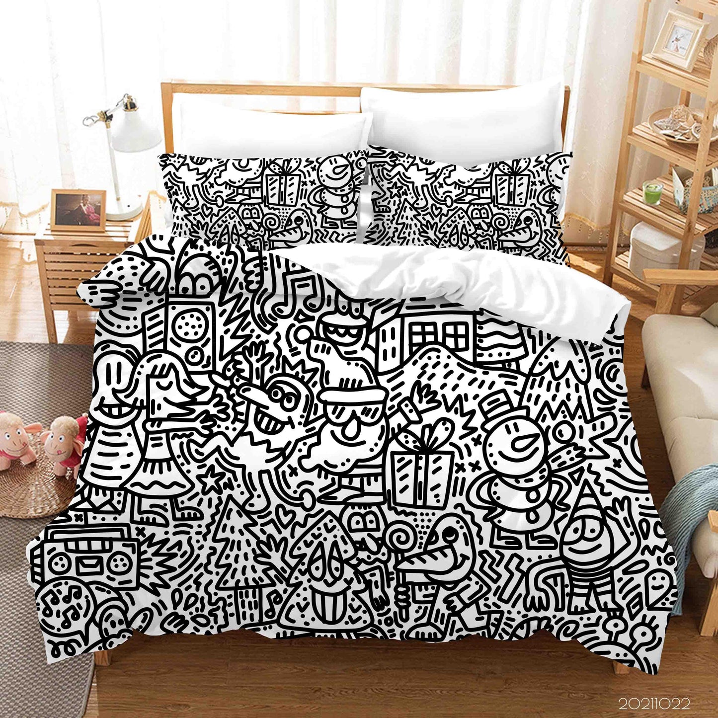 3D Art Illustration Graffiti Quilt Cover Set Bedding Set Duvet Cover Pillowcases 67