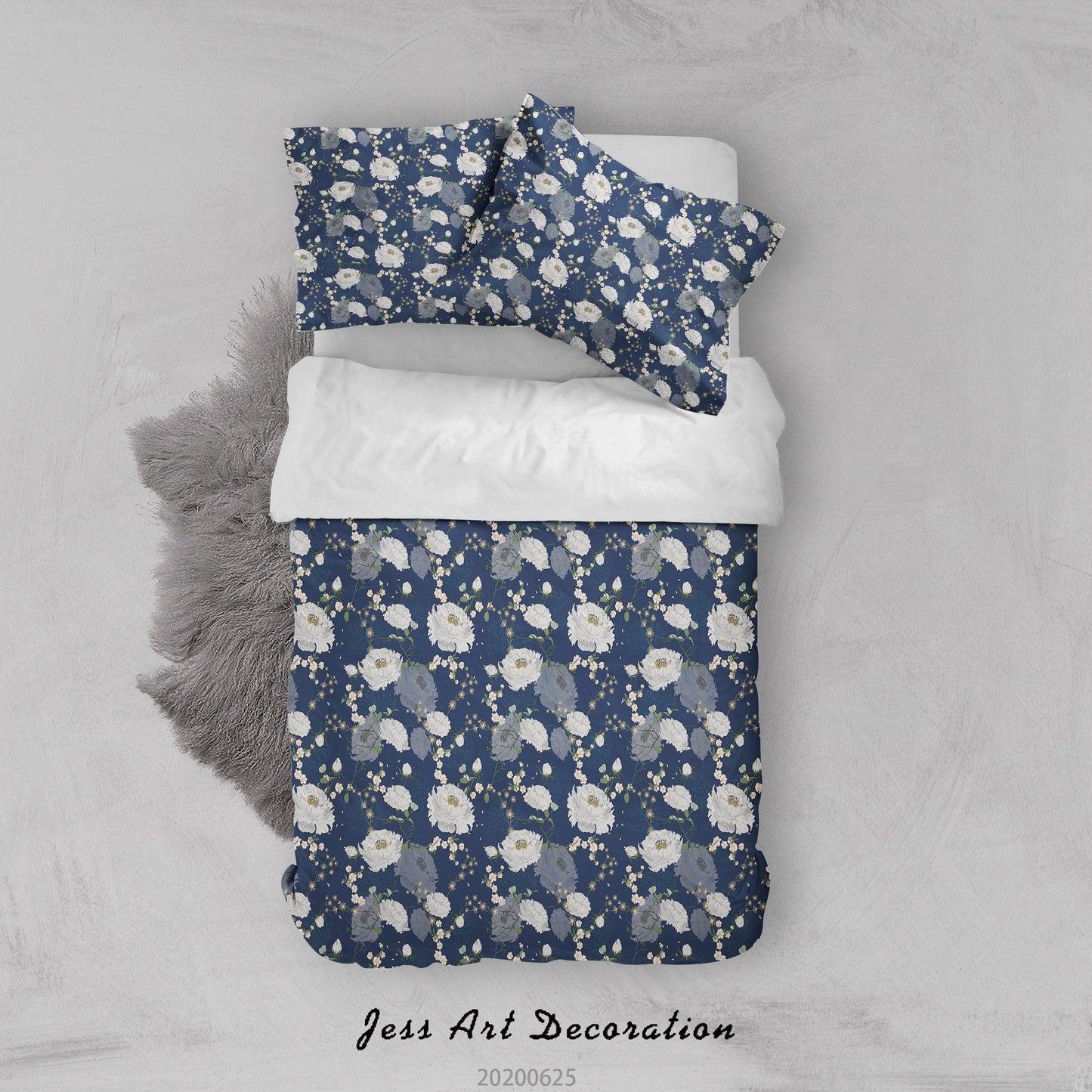 3D Blue Floral Quilt Cover Set Bedding Set Duvet Cover Pillowcases SF92
