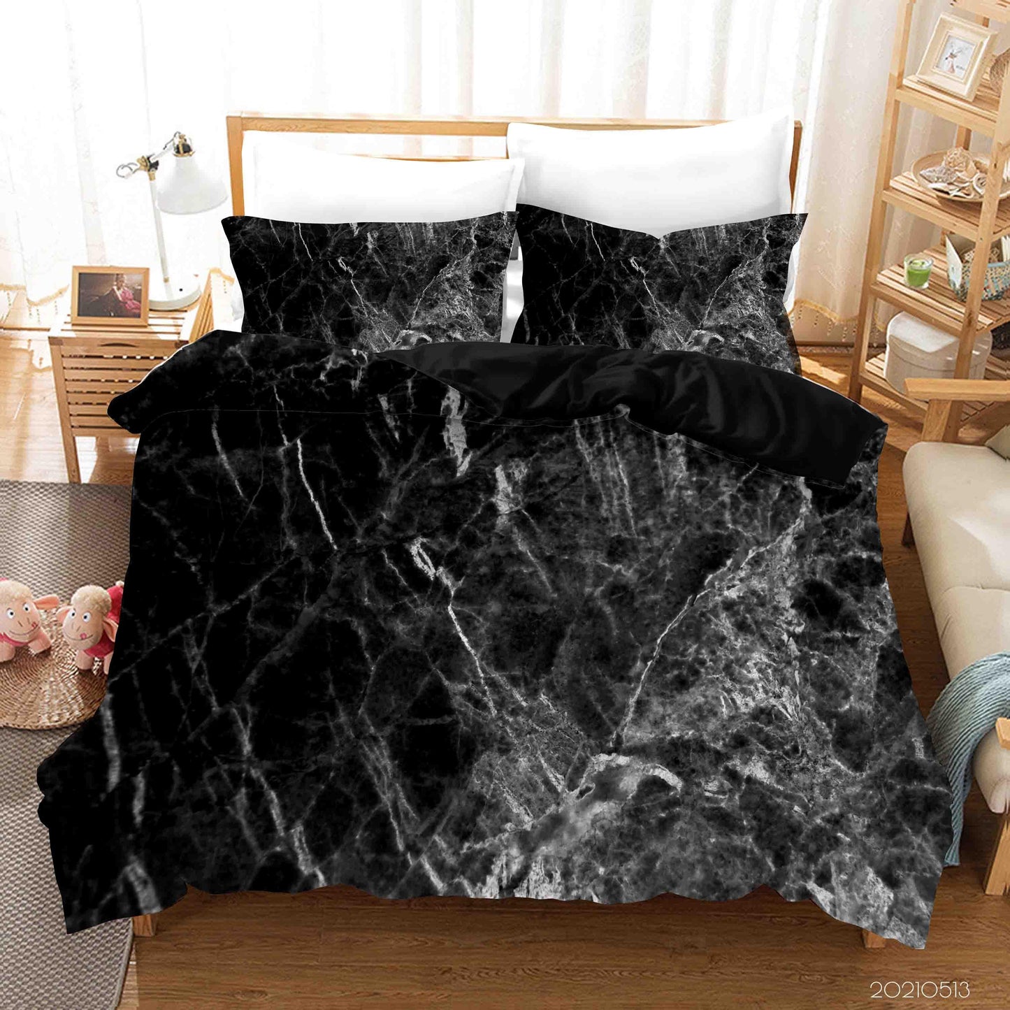 3D Black Marble Texture Quilt Cover Set Bedding Set Duvet Cover Pillowcases 211