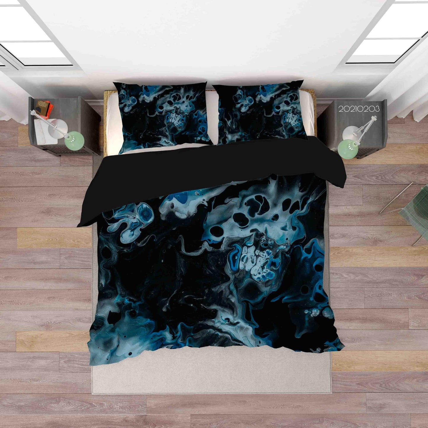 3D Abstract Blue Marble Texture Quilt Cover Set Bedding Set Duvet Cover Pillowcases 32