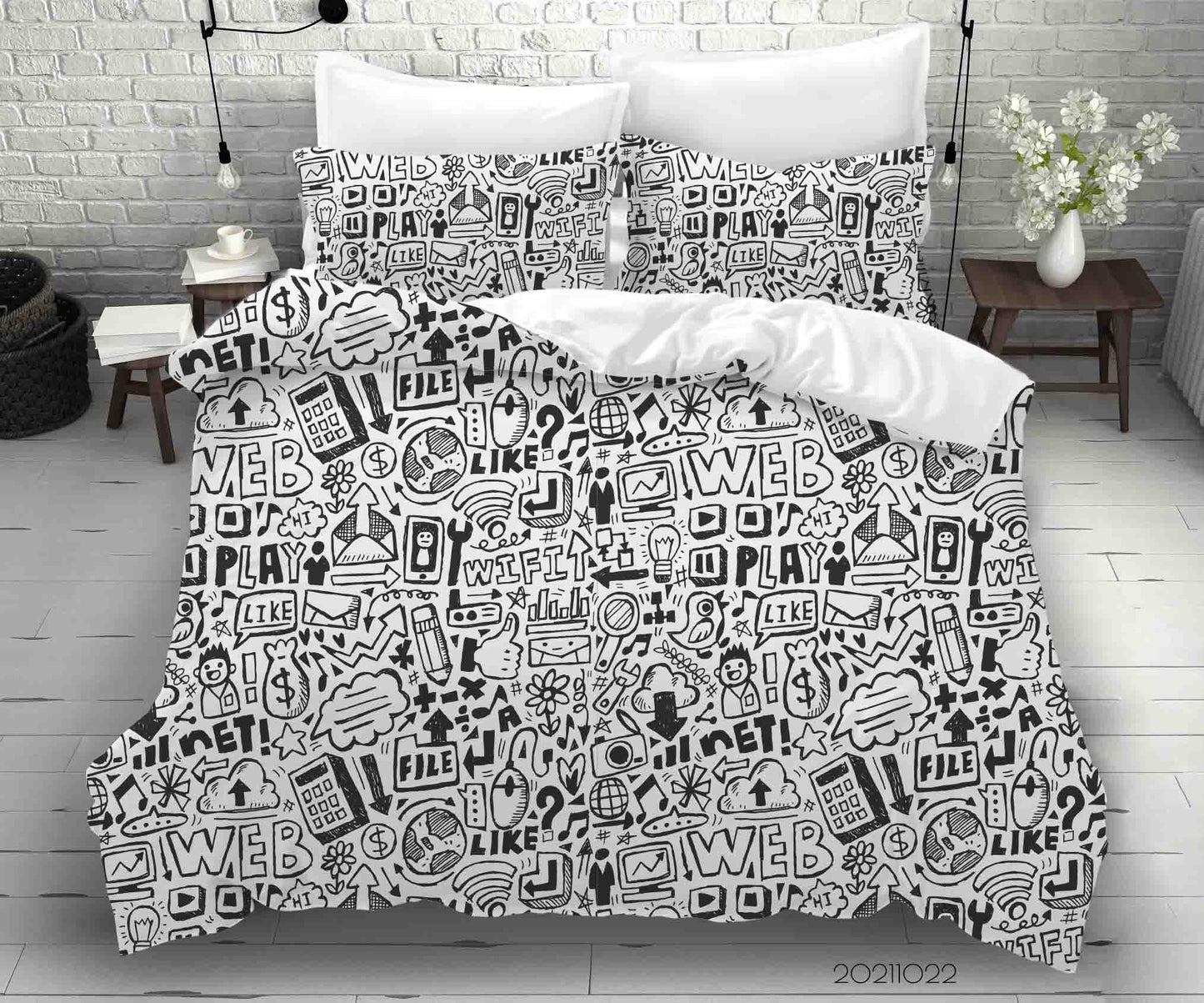 3D Abstract Art Graffiti Quilt Cover Set Bedding Set Duvet Cover Pillowcases 77