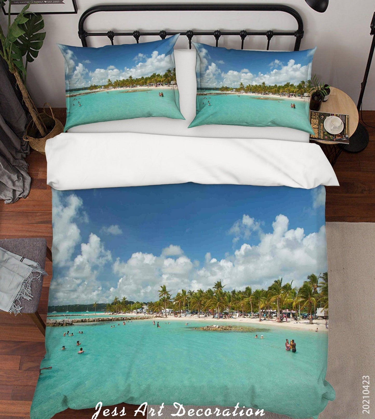 3D Blue Sky Forest Sea Landscape Quilt Cover Set Bedding Set Duvet Cover Pillowcases 80