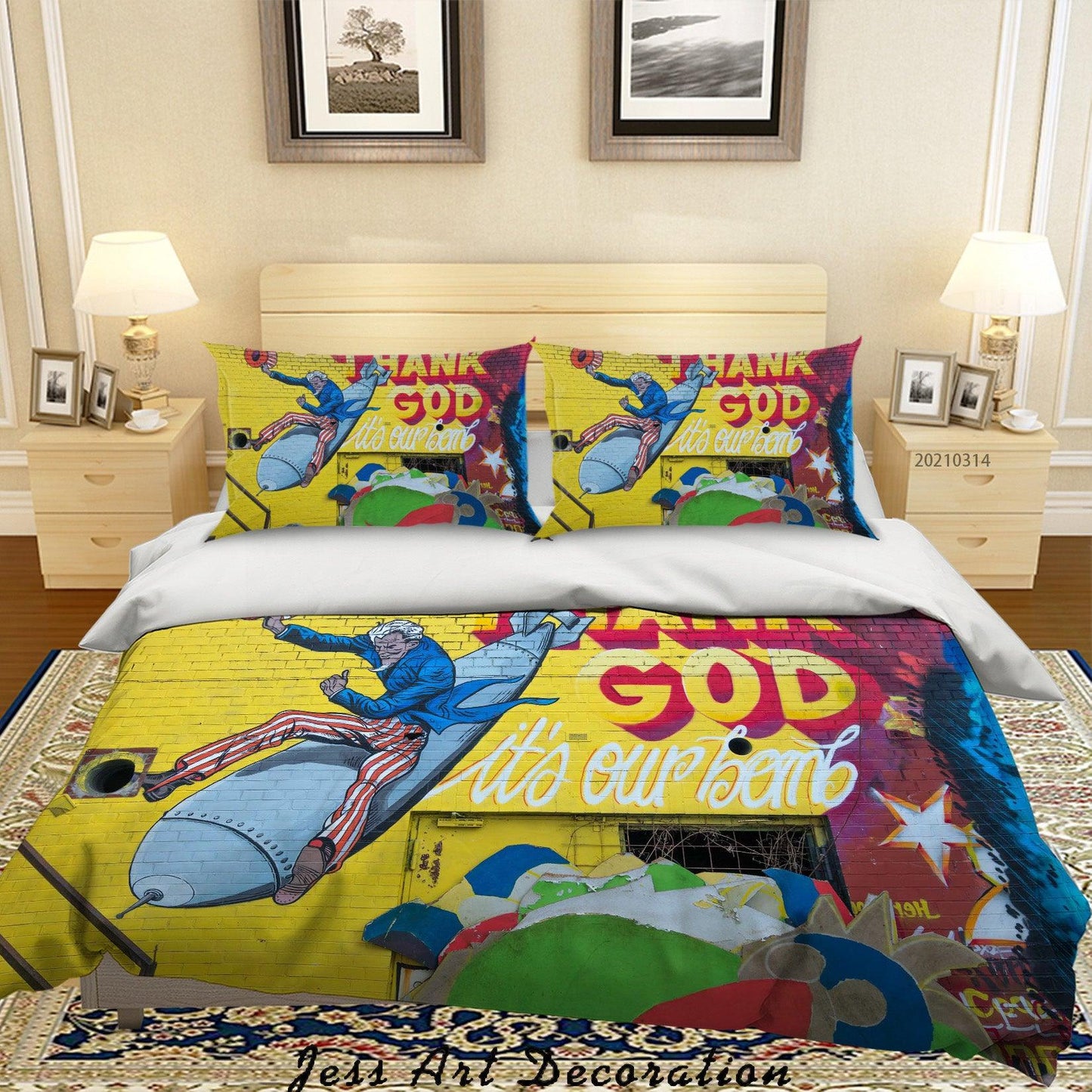 3D Artist Works Color Graffiti Quilt Cover Set Bedding Set Duvet Cover Pillowcases 193