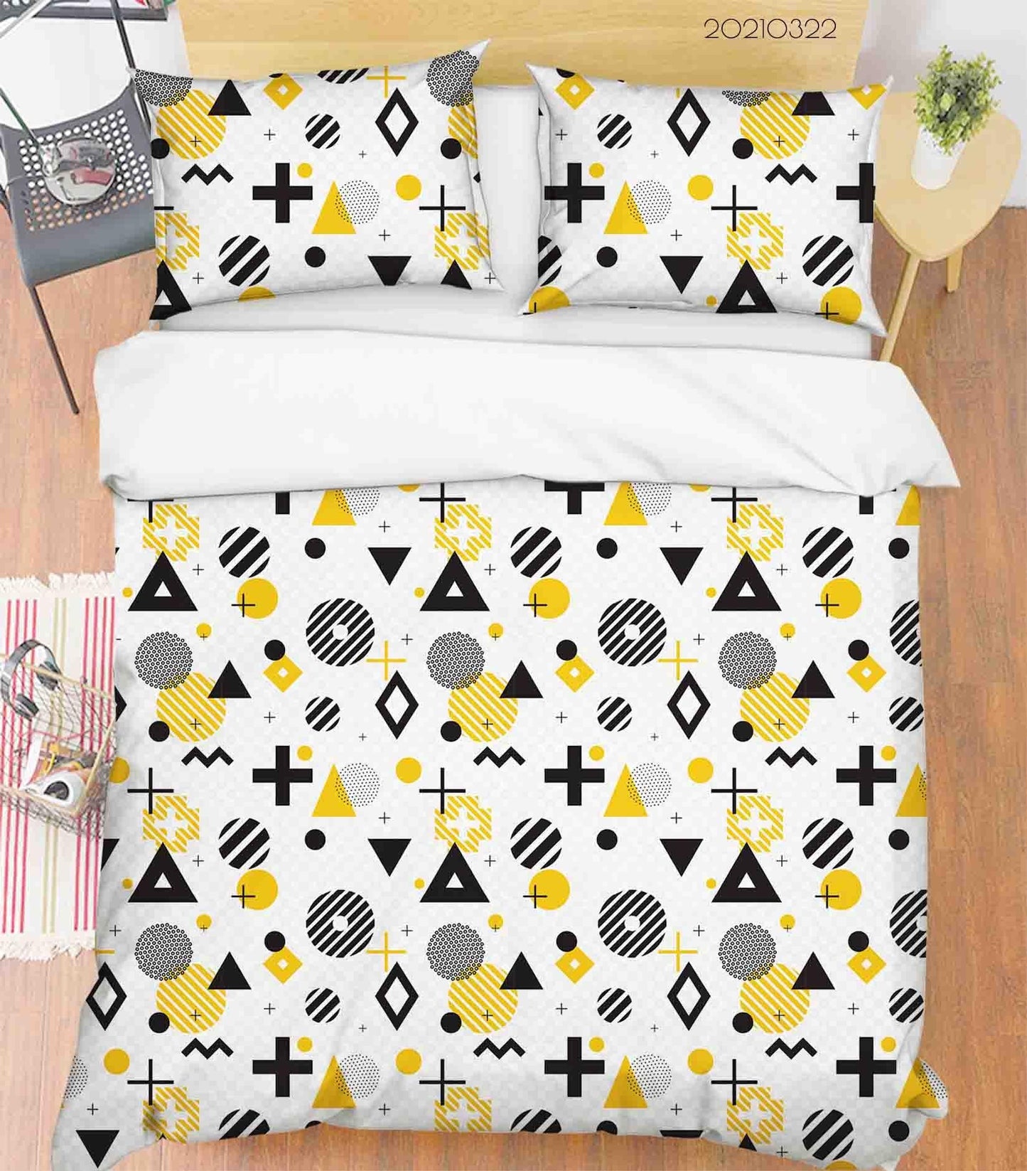 3D Abstract Geometric Pattern Quilt Cover Set Bedding Set Duvet Cover Pillowcases 117