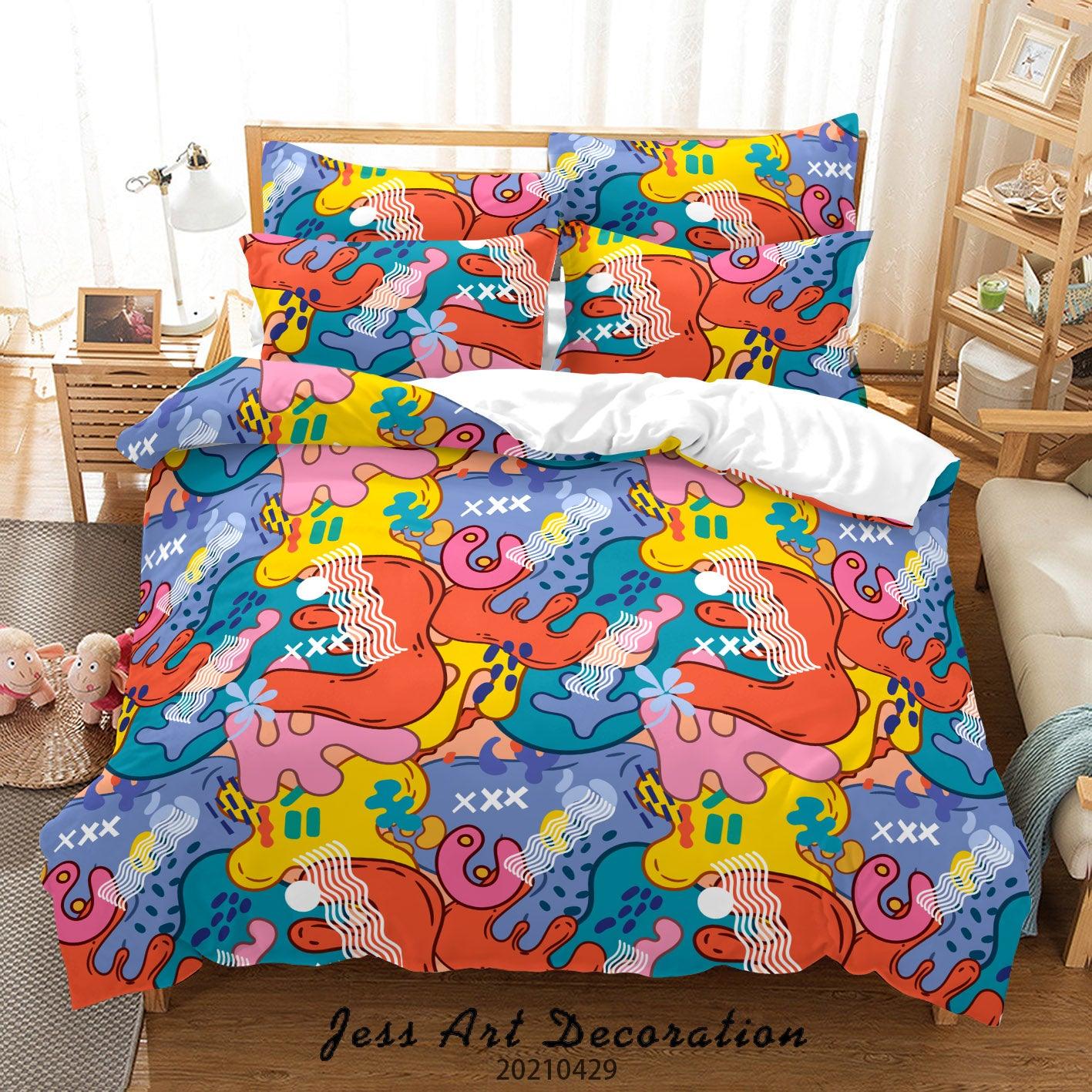 3D Abstract Color Pattern Quilt Cover Set Bedding Set Duvet Cover Pillowcases 16