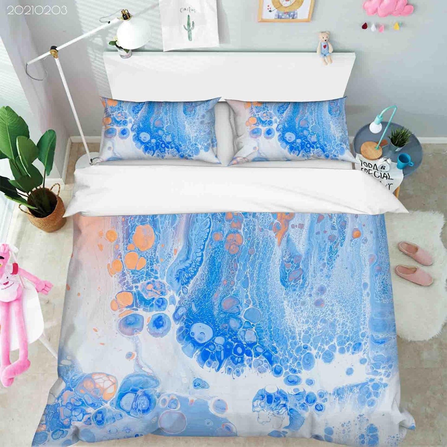 3D Abstract Blue Marble Texture Quilt Cover Set Bedding Set Duvet Cover Pillowcases 36