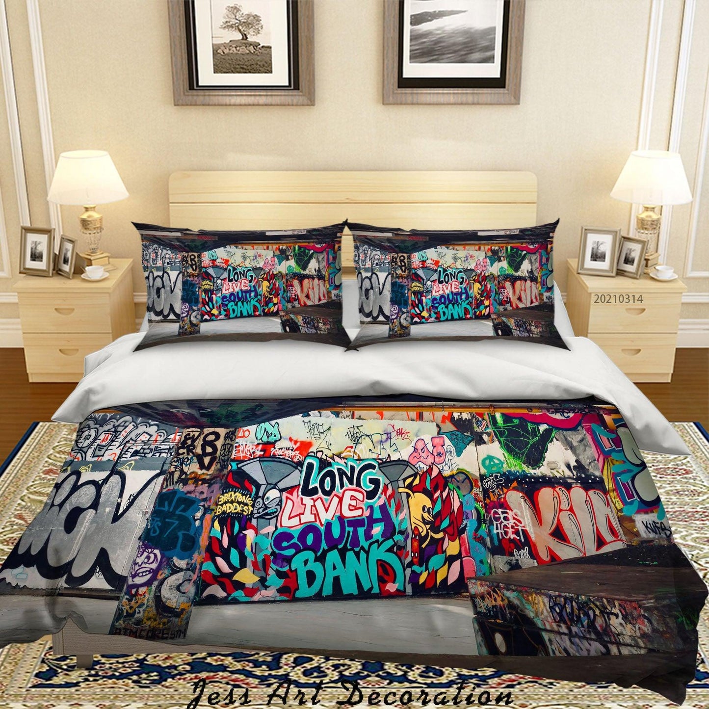 3D Abstract Street Graffiti Quilt Cover Set Bedding Set Duvet Cover Pillowcases 144