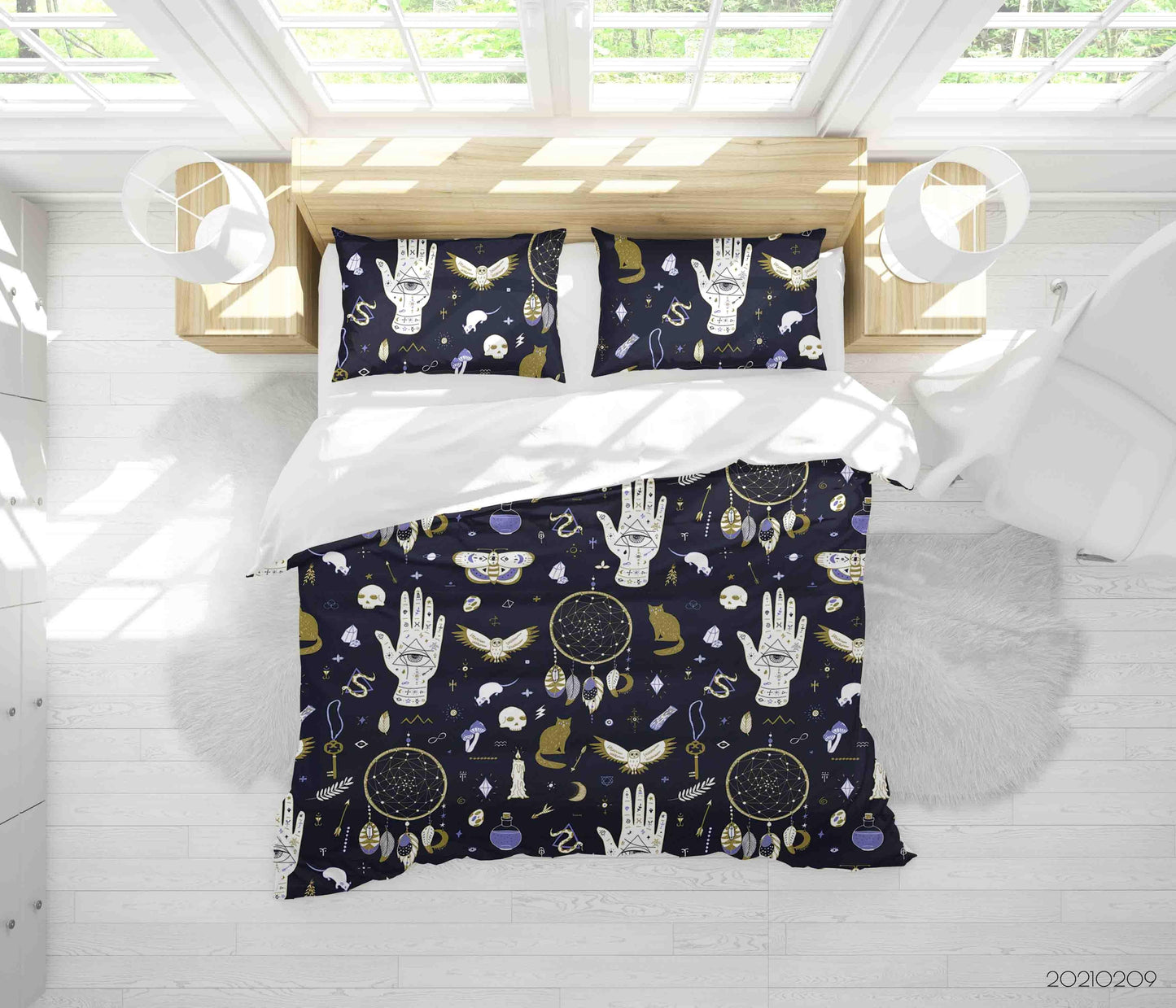 3D Abstract Dream Catcher Hand Animal Quilt Cover Set Bedding Set Duvet Cover Pillowcases 332