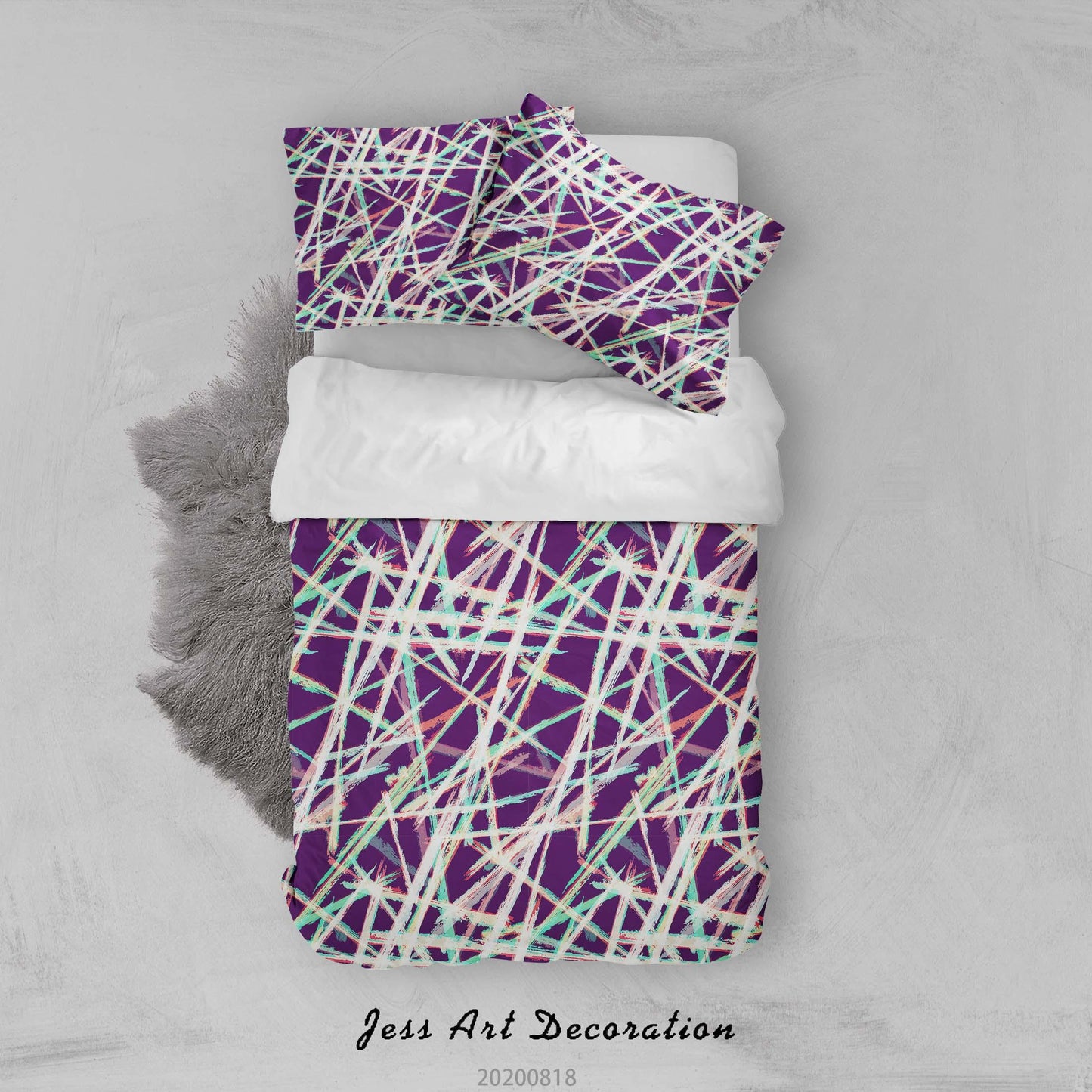 3D Abstract Purple Painting Quilt Cover Set Bedding Set Duvet Cover Pillowcases LXL
