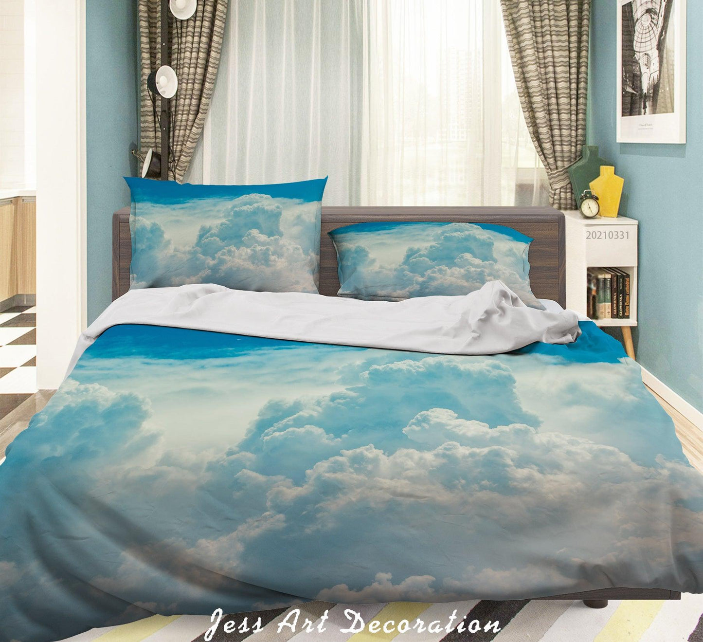 3D Blue Sky White Cloud Quilt Cover Set Bedding Set Duvet Cover Pillowcases 217