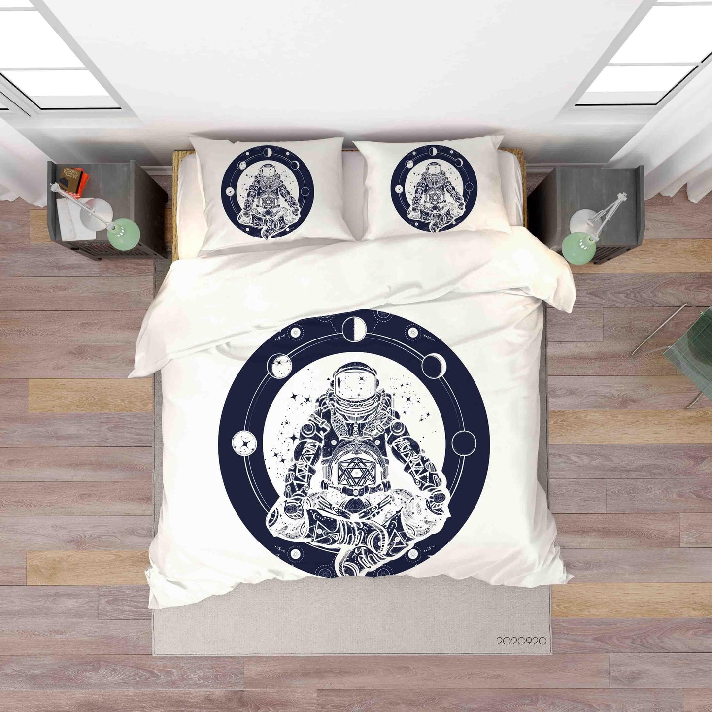3D Astronaut Universe Planet Sign Quilt Cover Set Bedding Set Duvet Cover Pillowcases WJ 9150