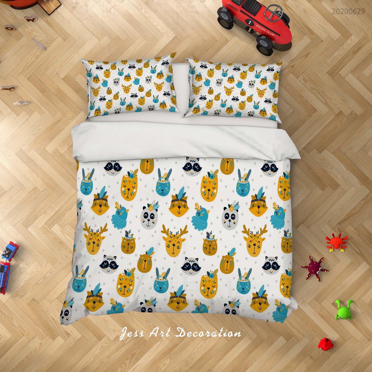 3D Cartoon Animal Quilt Cover Set Bedding Set Duvet Cover Pillowcases SF56