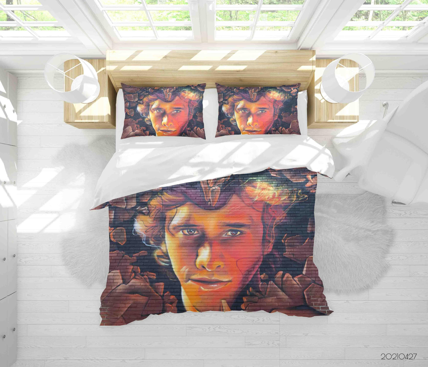 3D Abstract Character Artistic Graffiti Quilt Cover Set Bedding Set Duvet Cover Pillowcases 136