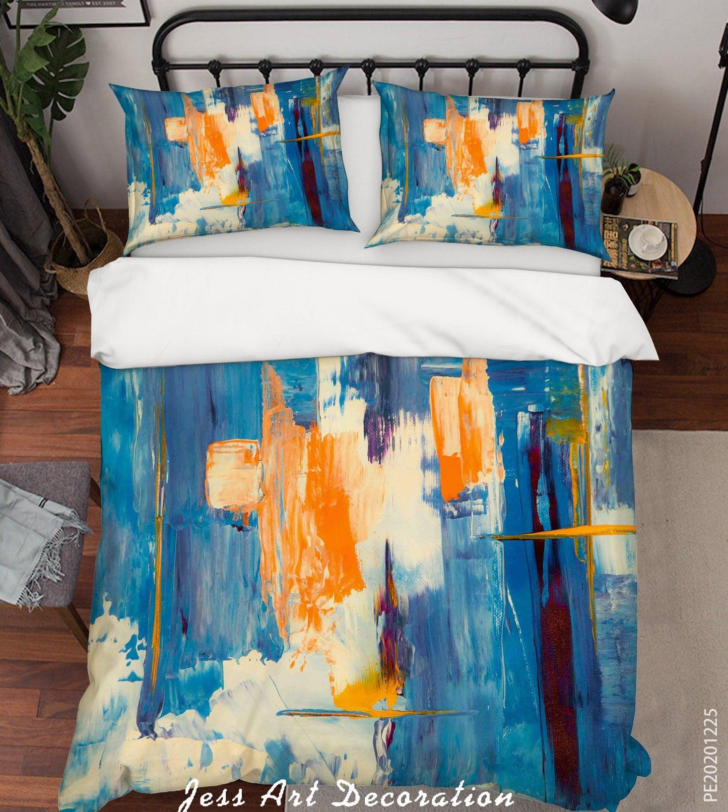 3D Abstract Blue Graffiti Quilt Cover Set Bedding Set Duvet Cover Pillowcases 48