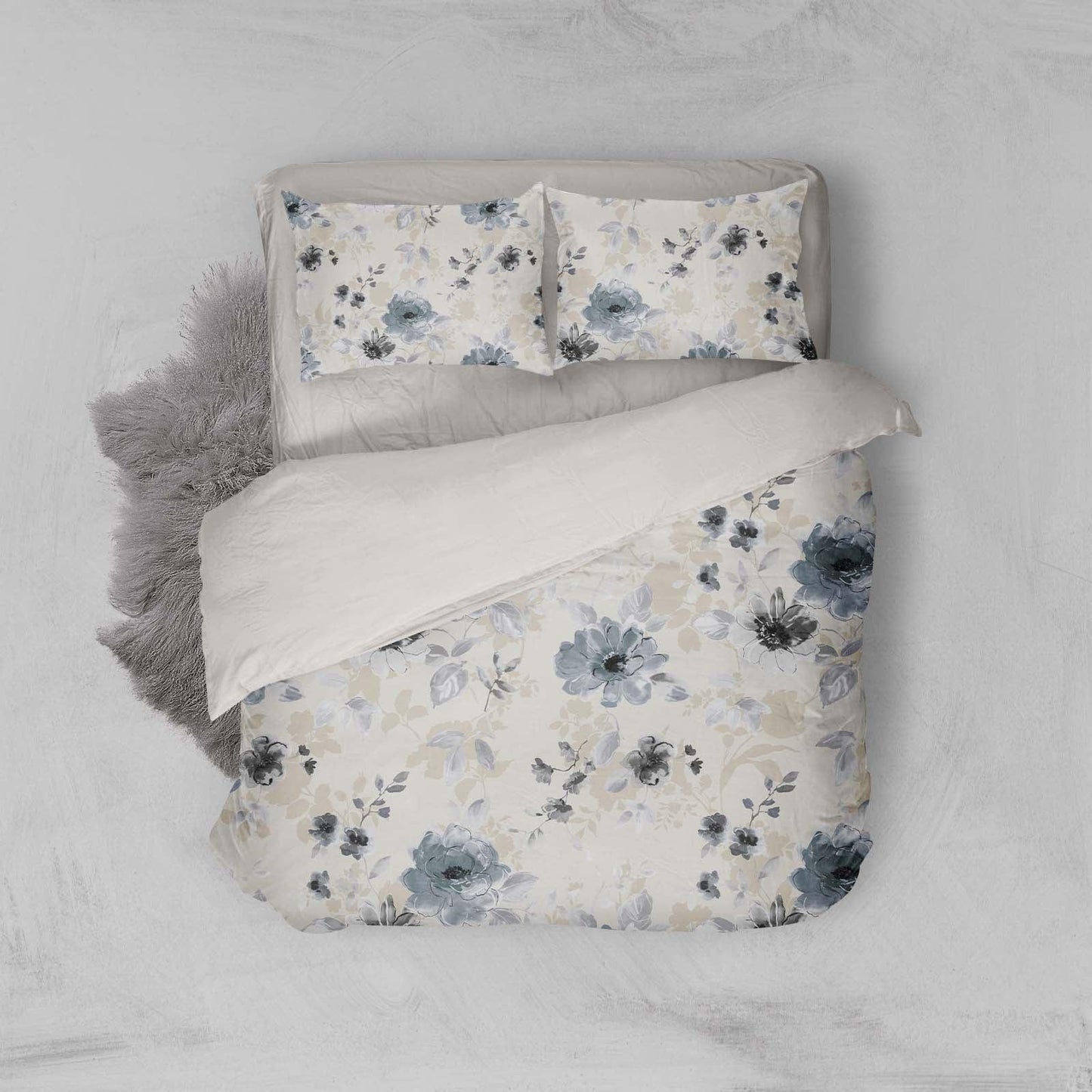 3D Blue Ink Floral Quilt Cover Set Bedding Set Pillowcases 14