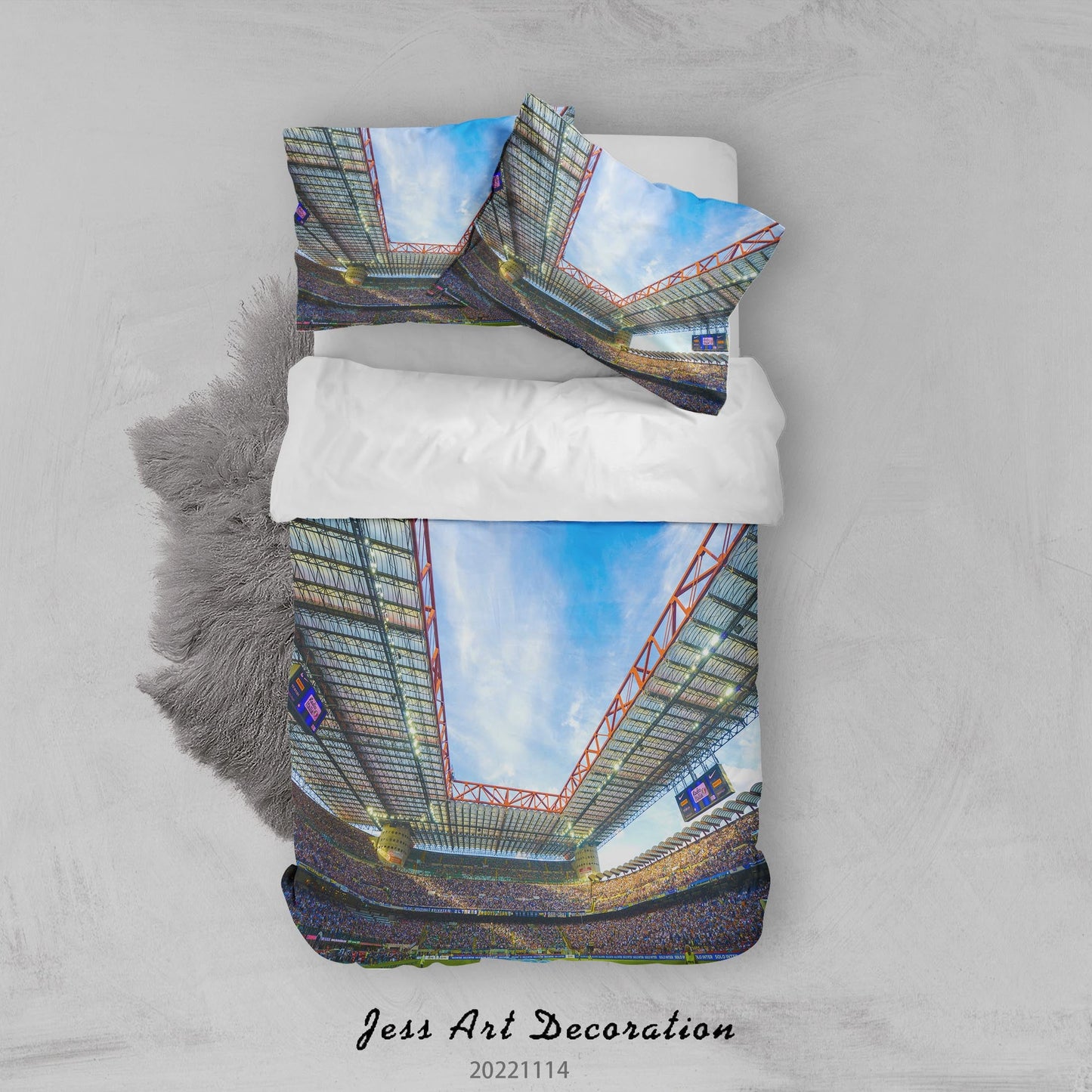 3D AC Associazione Calcio Milan Spectator Seats Bluesky Quilt Cover Set Bedding Set Duvet Cover Pillowcase 853