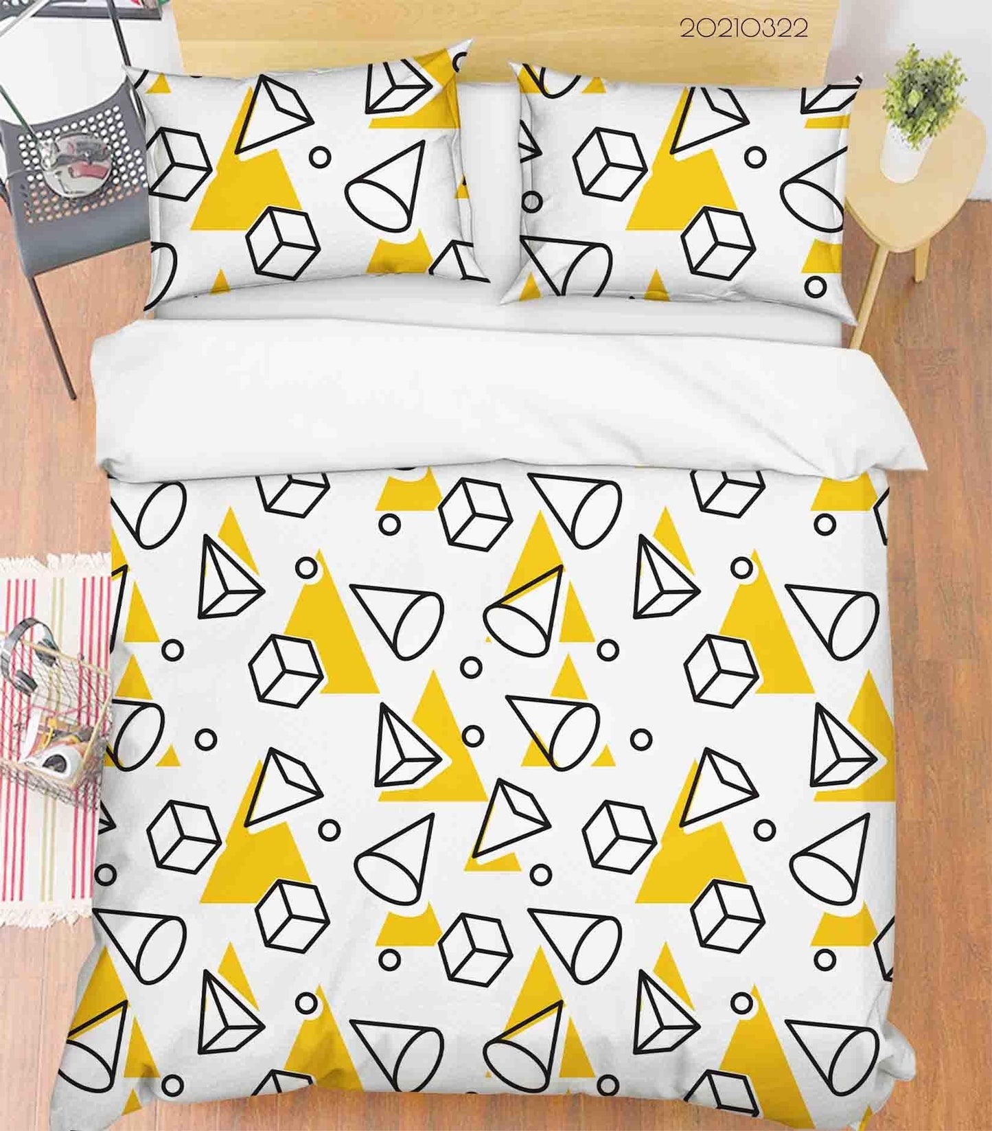3D Abstract Geometric Pattern Quilt Cover Set Bedding Set Duvet Cover Pillowcases 137