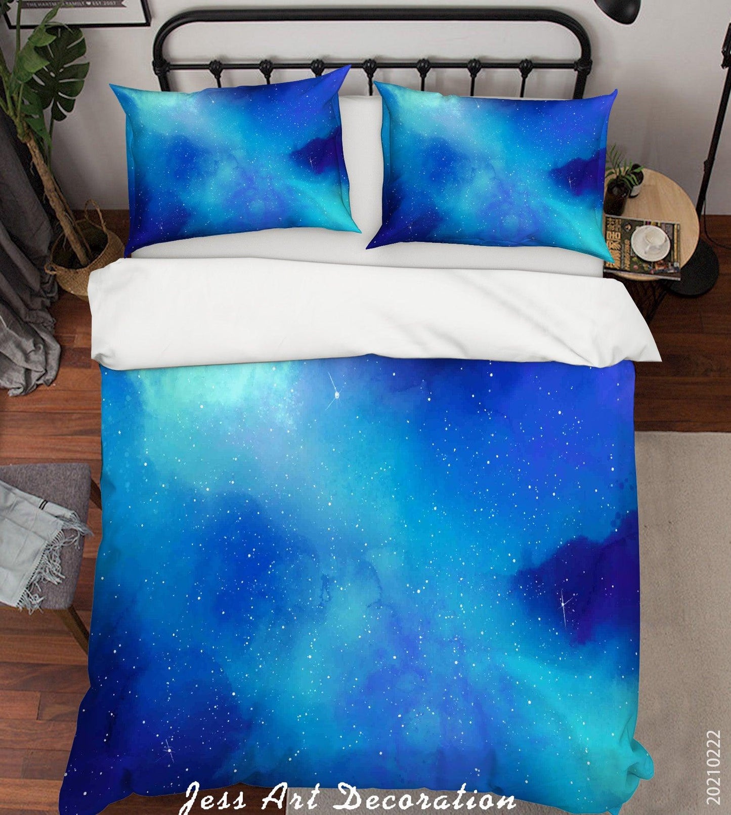 3D Blue Starry Sky Quilt Cover Set Bedding Set Duvet Cover Pillowcases 163