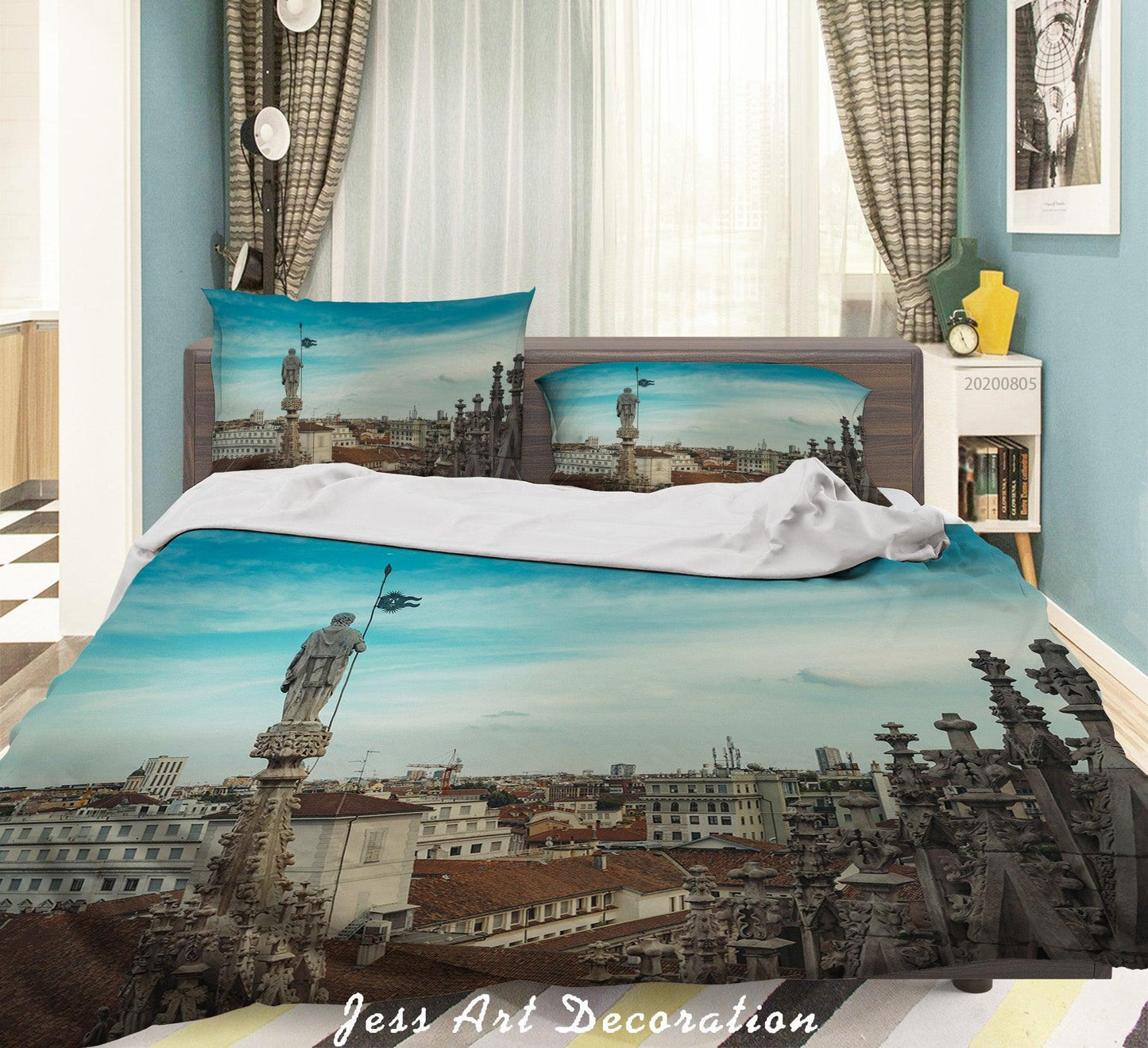 3D Blue Sky Cityscape Quilt Cover Set Bedding Set Duvet Cover Pillowcases LXL 315