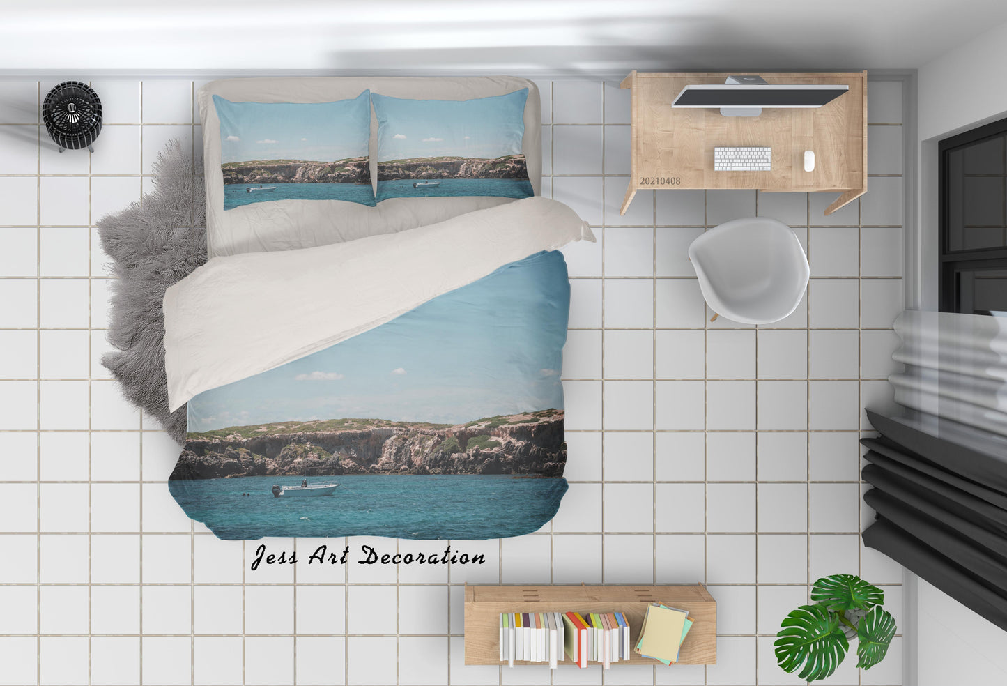 3D Blue Sky Sea Landscape Quilt Cover Set Bedding Set Duvet Cover Pillowcases 201