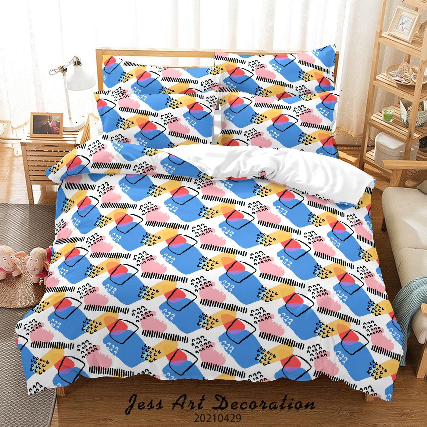 3D Abstract Blue Geometry Quilt Cover Set Bedding Set Duvet Cover Pillowcases 33