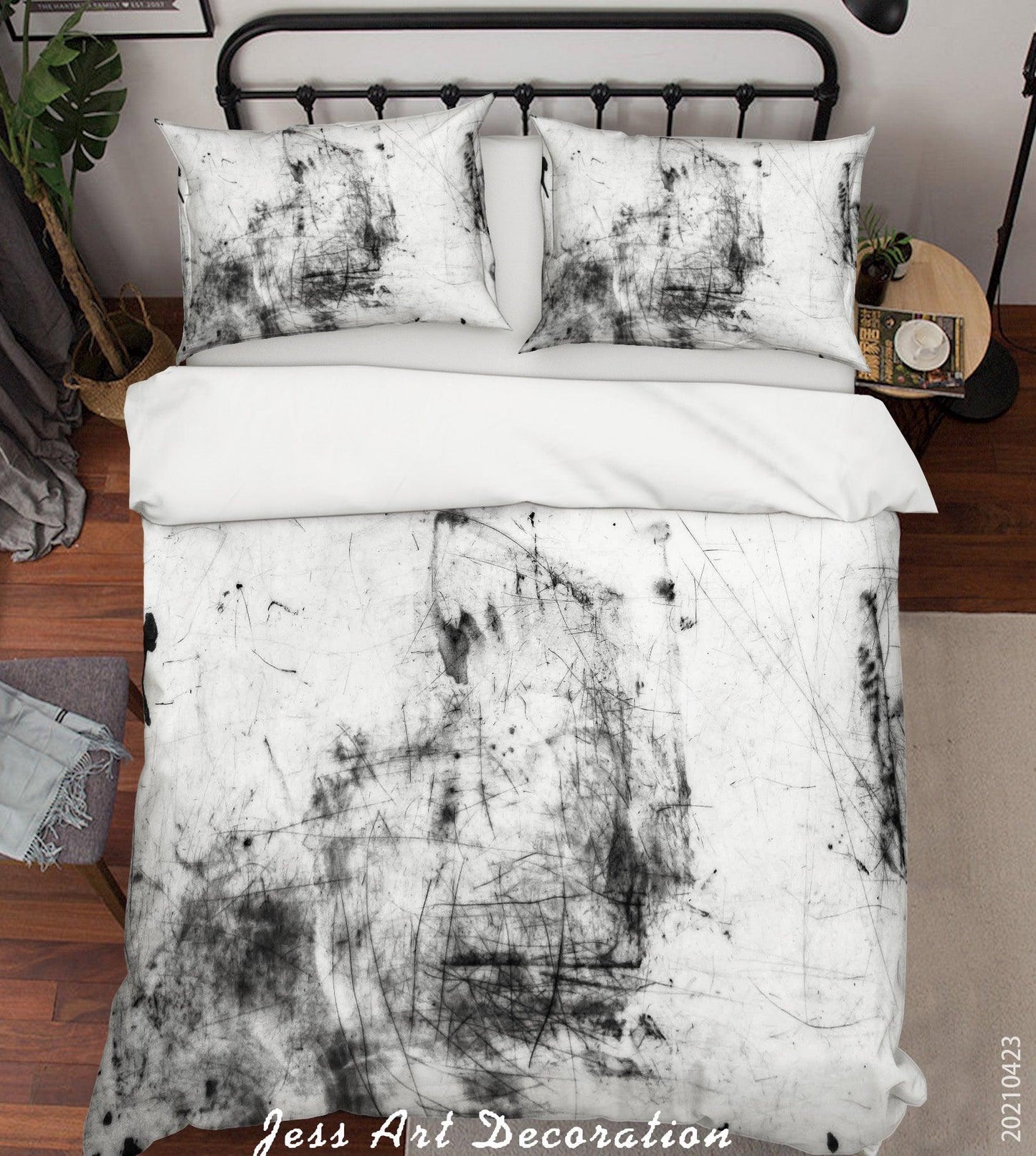 3D Abstract Black Graffiti Quilt Cover Set Bedding Set Duvet Cover Pillowcases 72