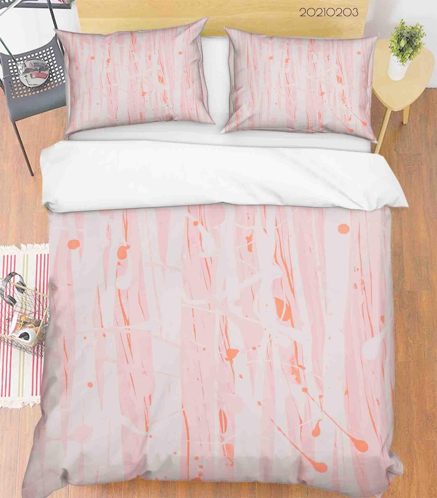 3D Abstract Pink Marble Texture Quilt Cover Set Bedding Set Duvet Cover Pillowcases 88