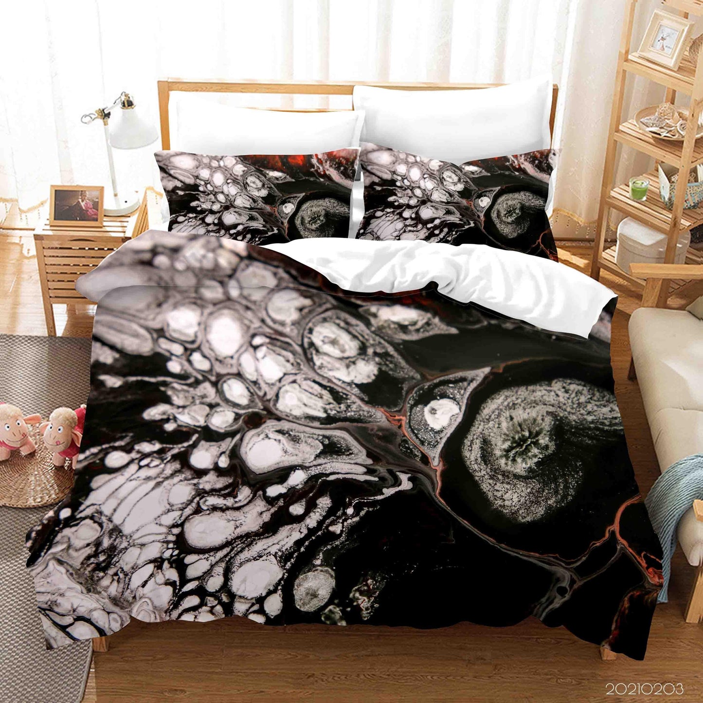 3D Black Marble Texture Quilt Cover Set Bedding Set Duvet Cover Pillowcases 67