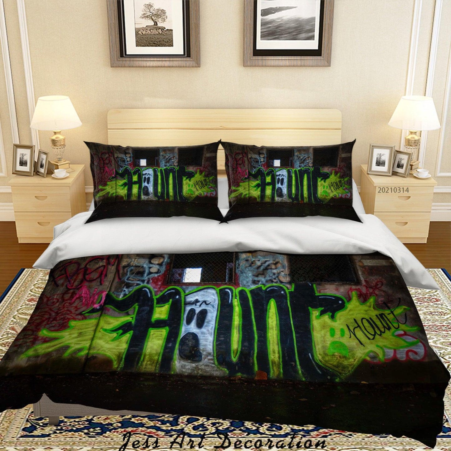 3D Abstract Colored Street Graffiti Quilt Cover Set Bedding Set Duvet Cover Pillowcases 185