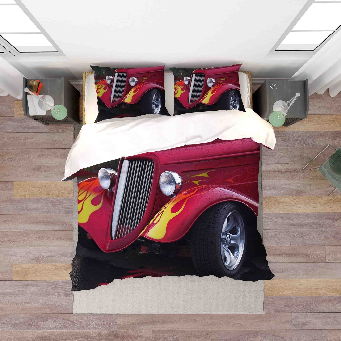 3D Automative Lighting Tyre Quilt Cover Set Bedding Set Duvet Cover Pillowcase 371